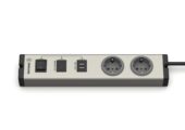 USB-C (Power Delivery) + USB-A multi-charger with 2 earthing sockets type F